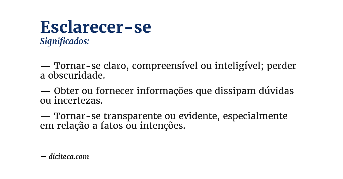 Significado de esclarecer-se