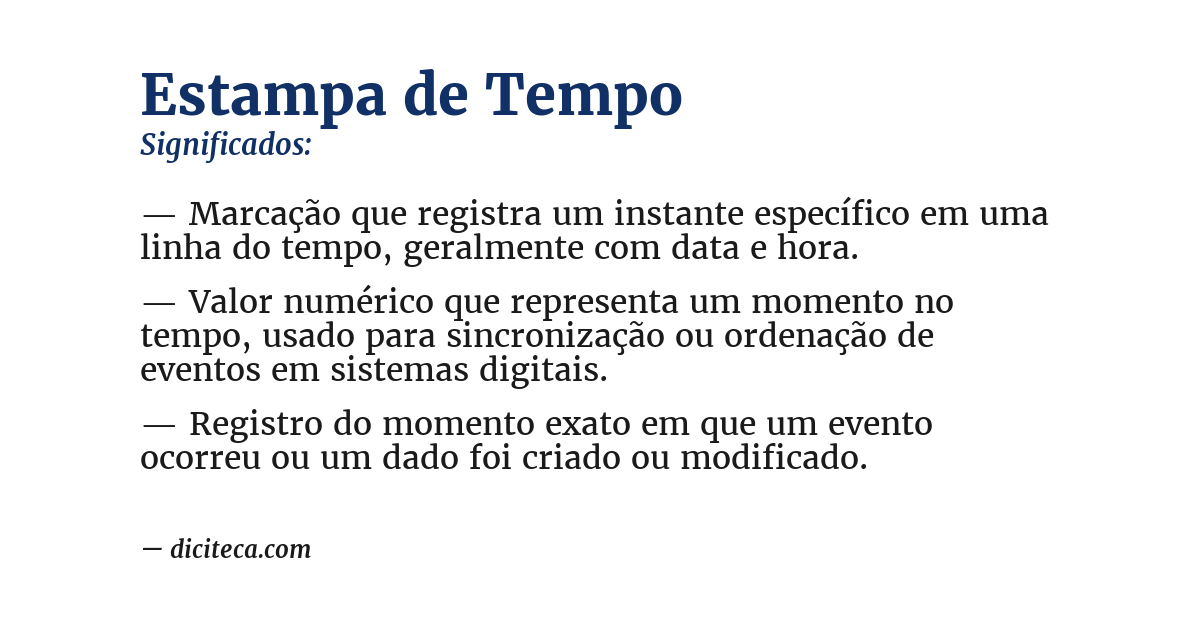 Significado de estampa de tempo
