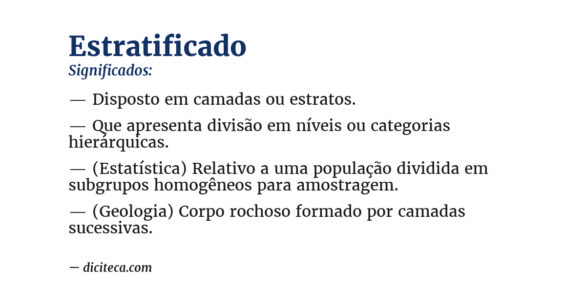 Significado de estratificado