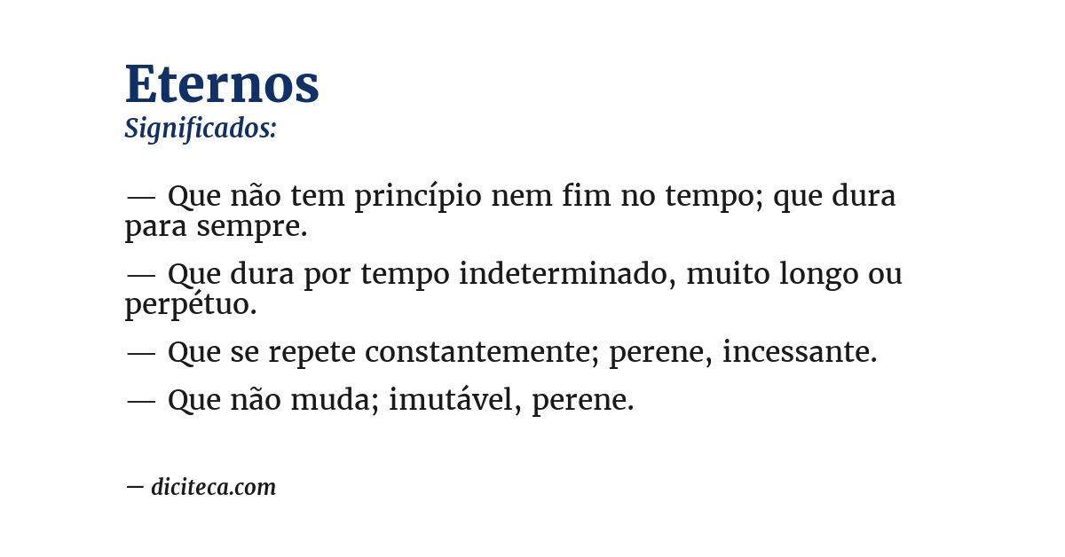 Significado de eternos