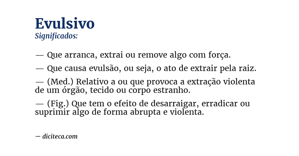 Significado de evulsivo