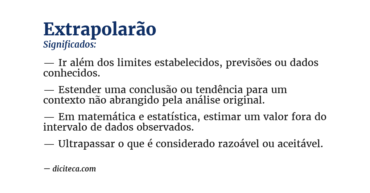 Significado de extrapolarão