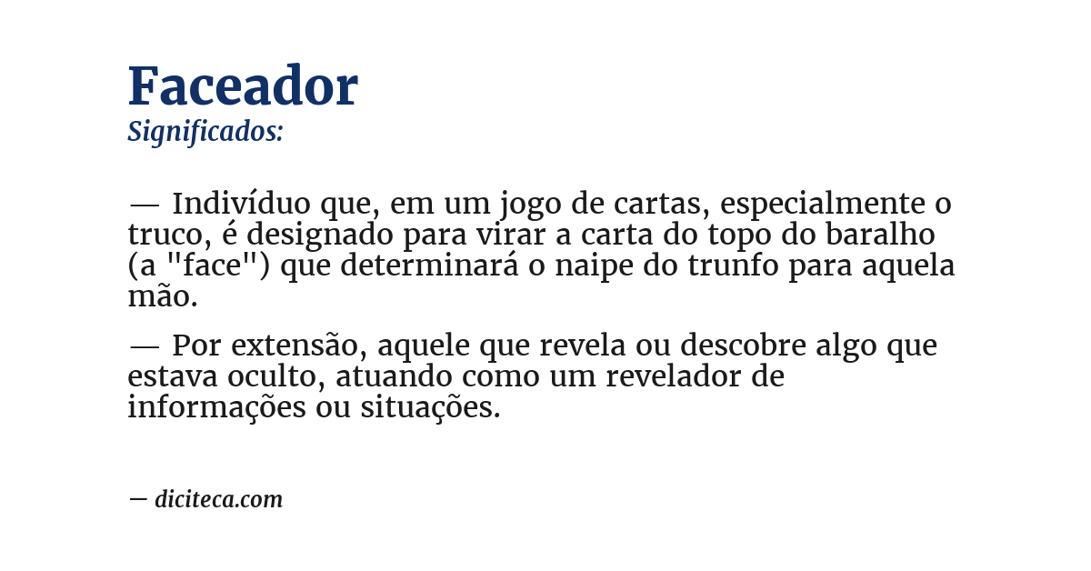 Significado de faceador