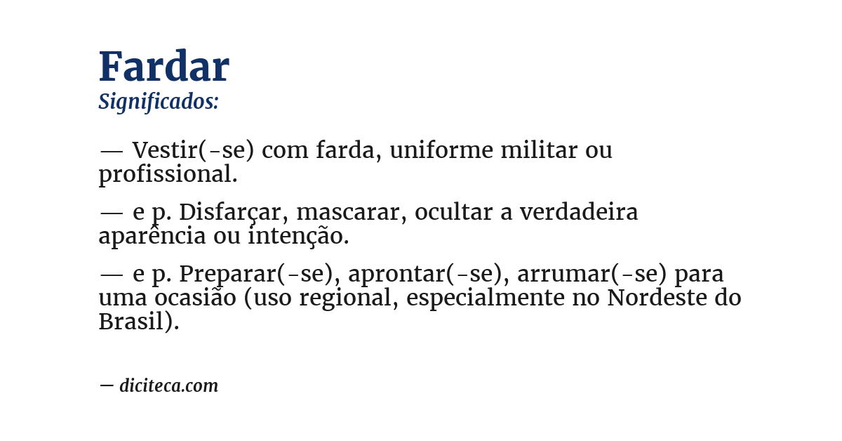 Significado de fardar
