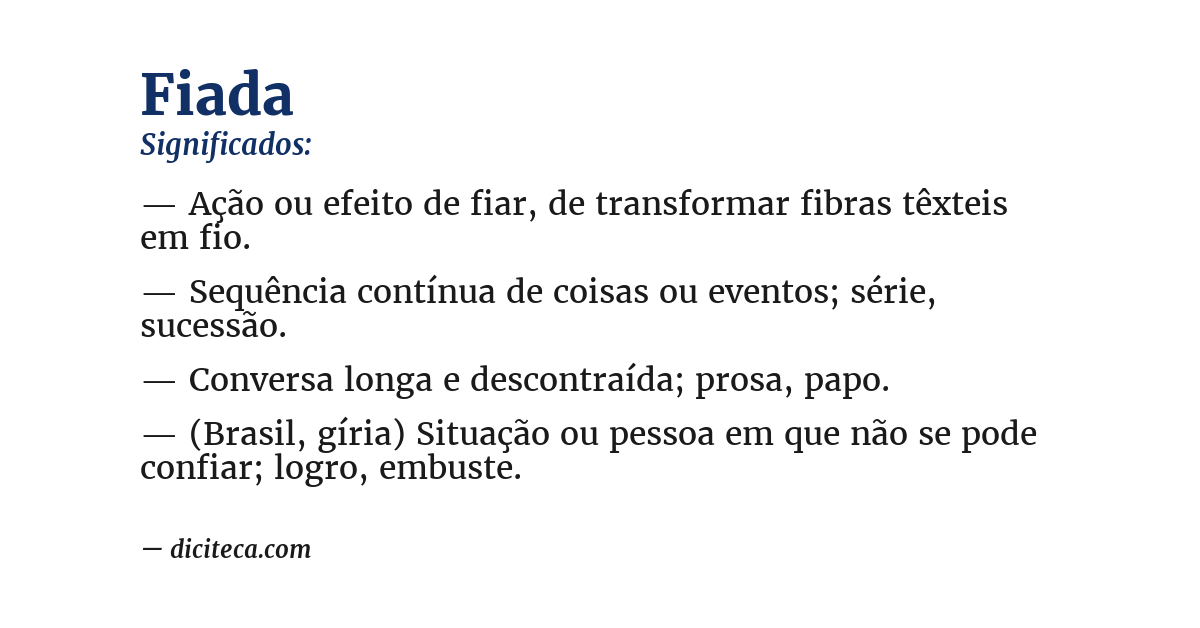 Significado de fiada
