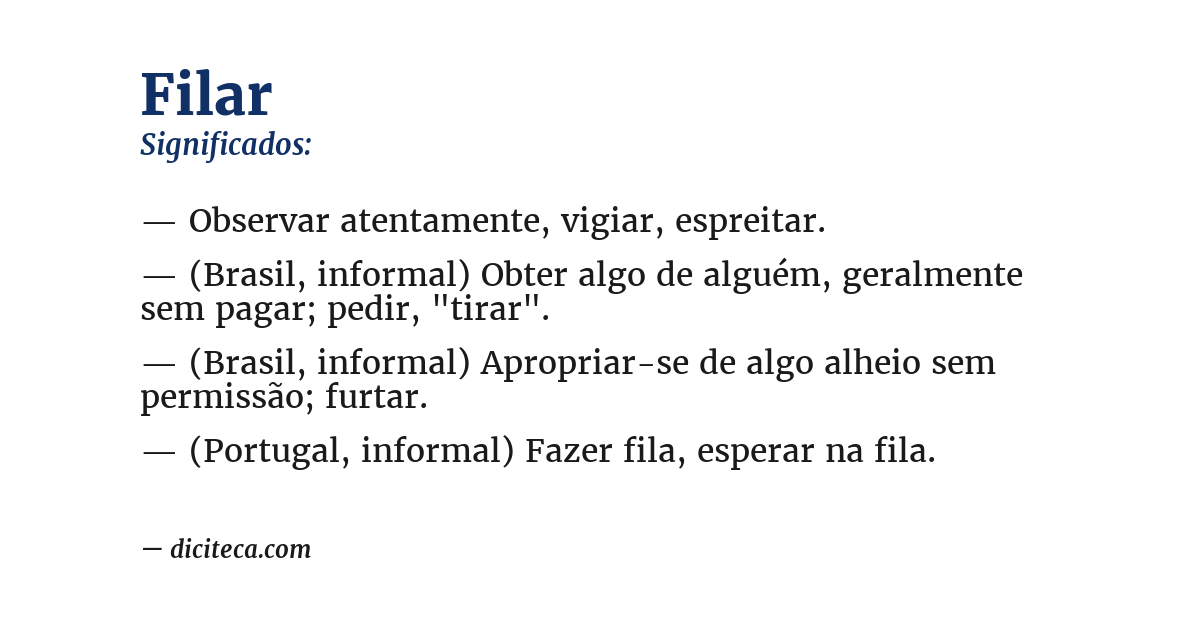 Significado de filar