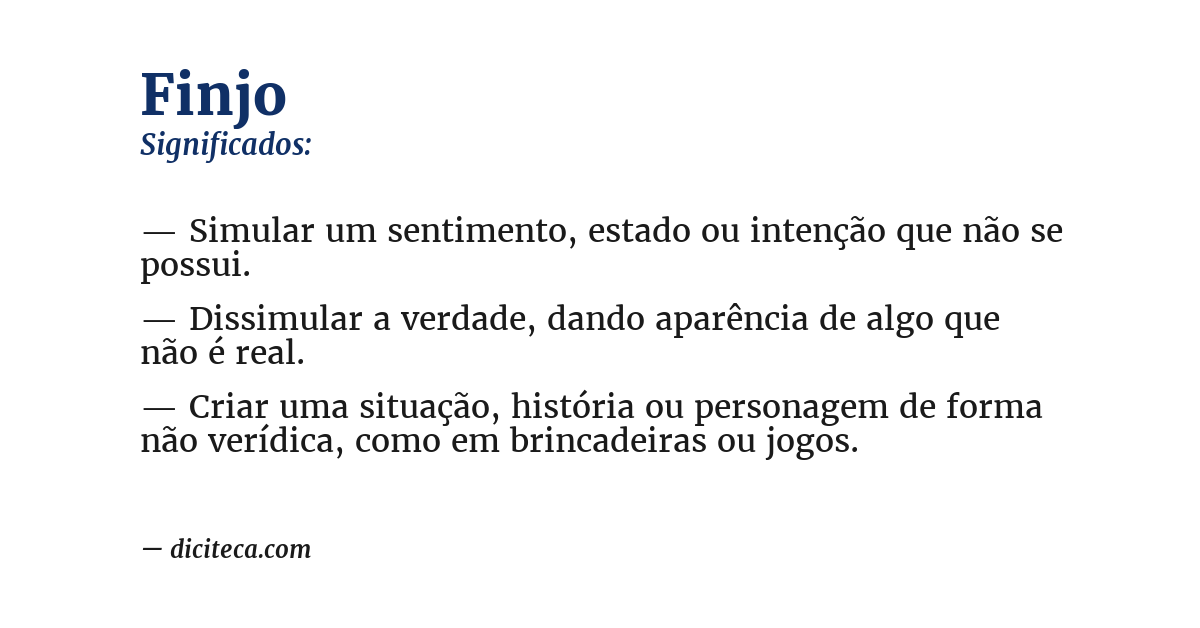 Significado de finjo