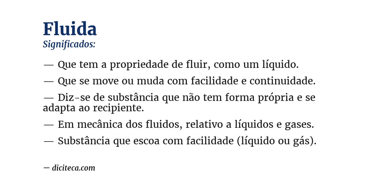 Significado de fluida