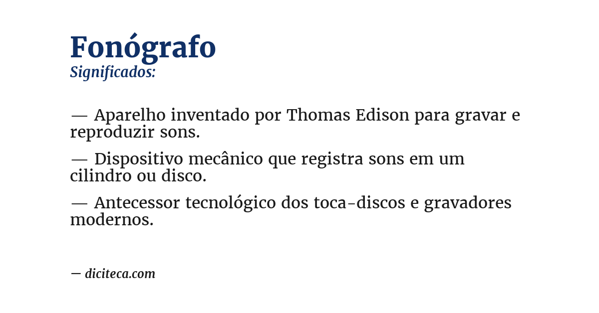 Significado de fonógrafo