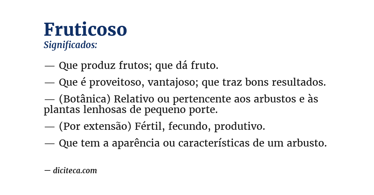 Significado de fruticoso