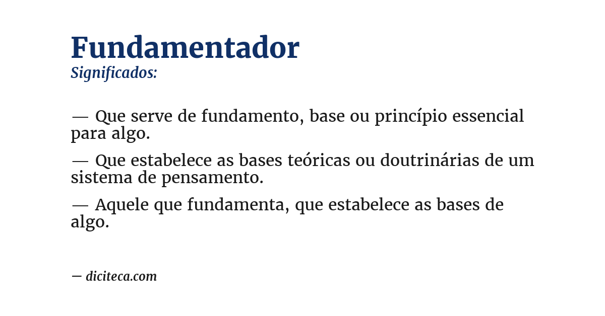 Significado de fundamentador