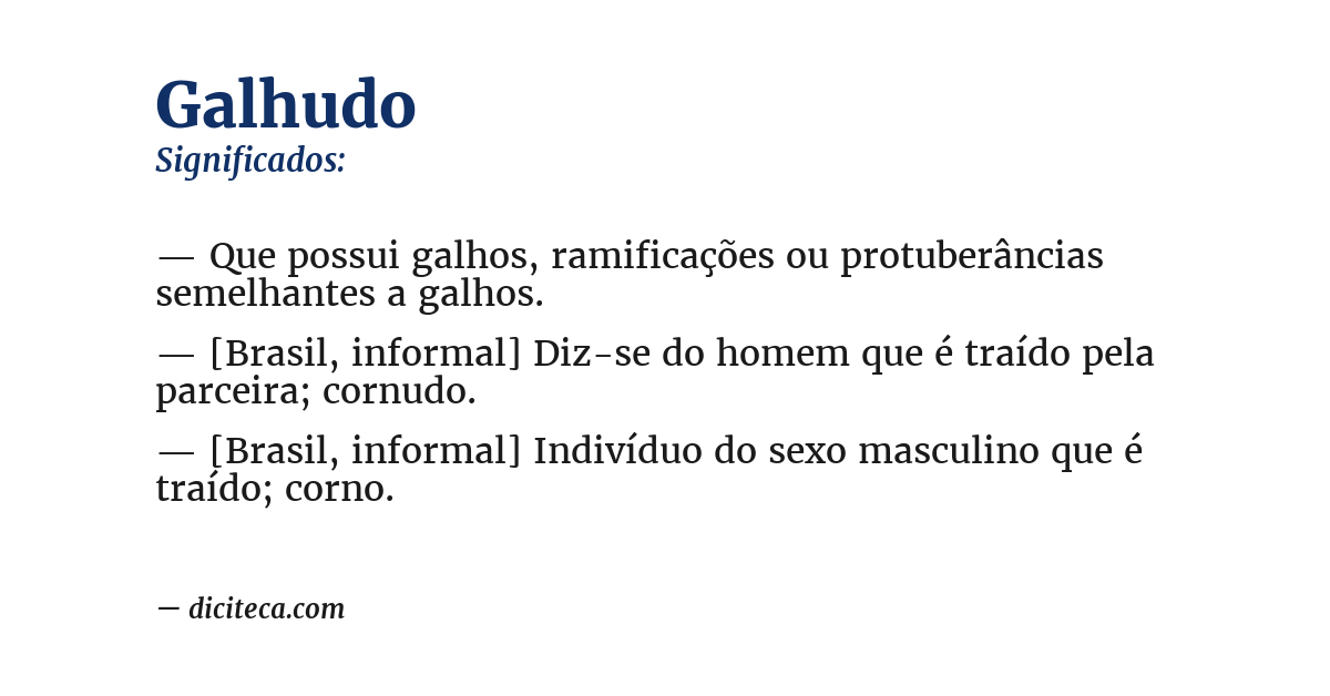 Significado de galhudo
