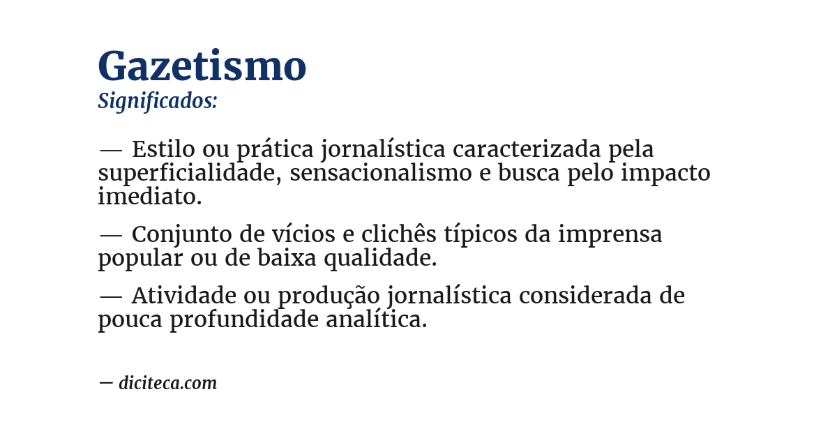 Significado de gazetismo