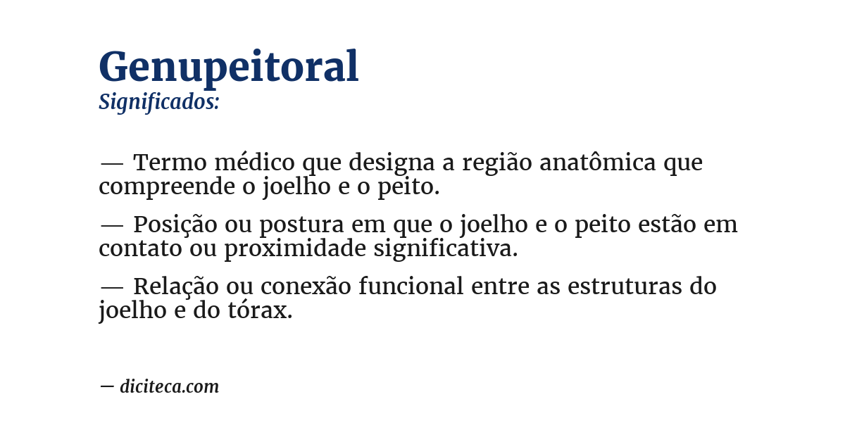 Significado de genupeitoral