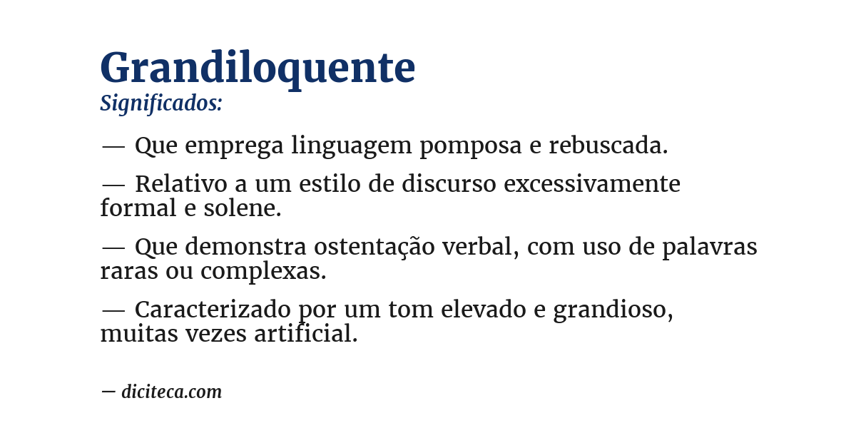 Significado de grandiloquente