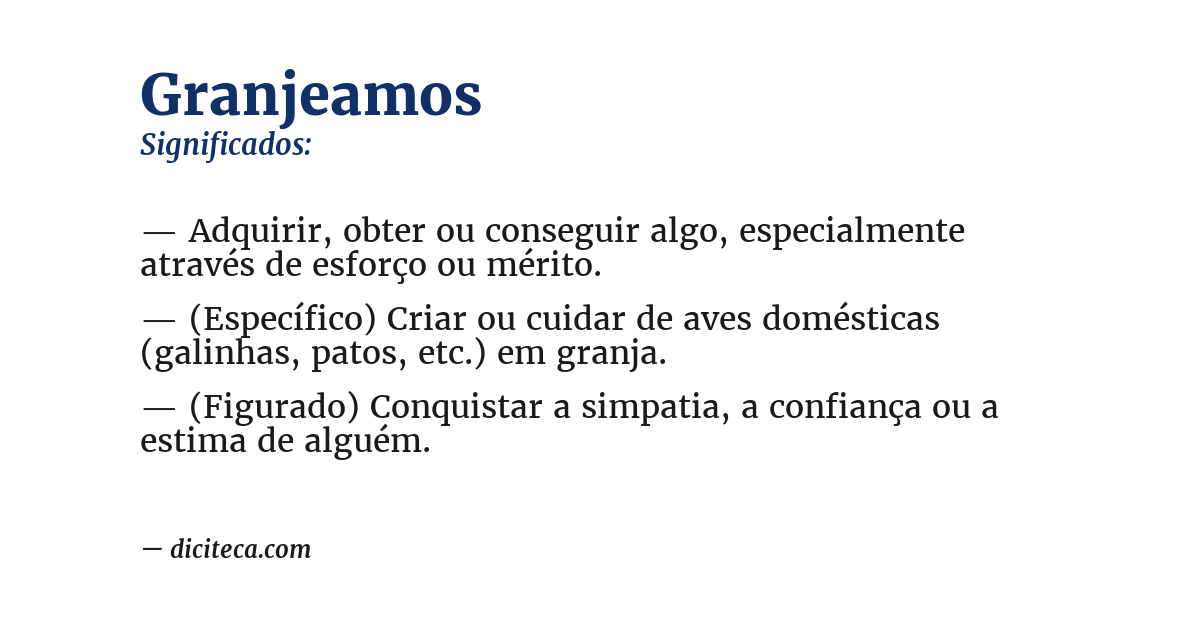 Significado de granjeamos