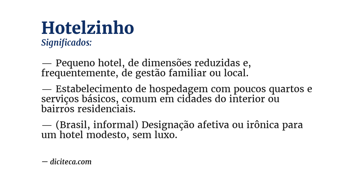 Significado de hotelzinho