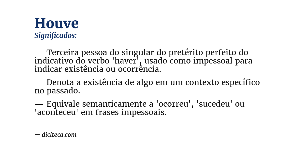 Significado de houve