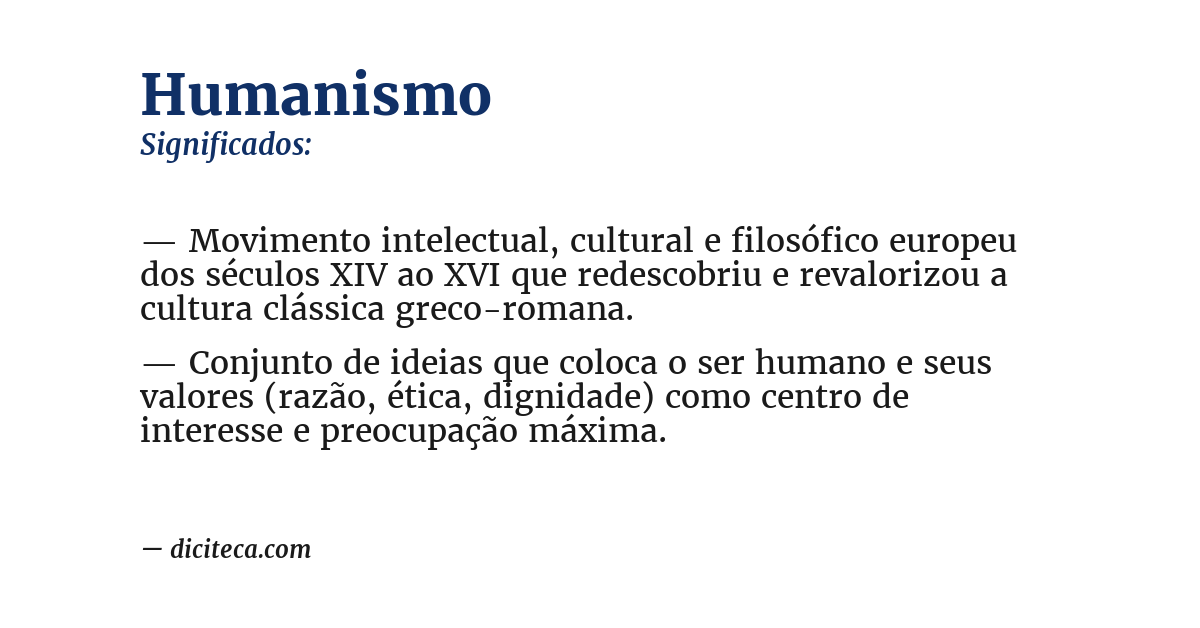 Significado de humanismo