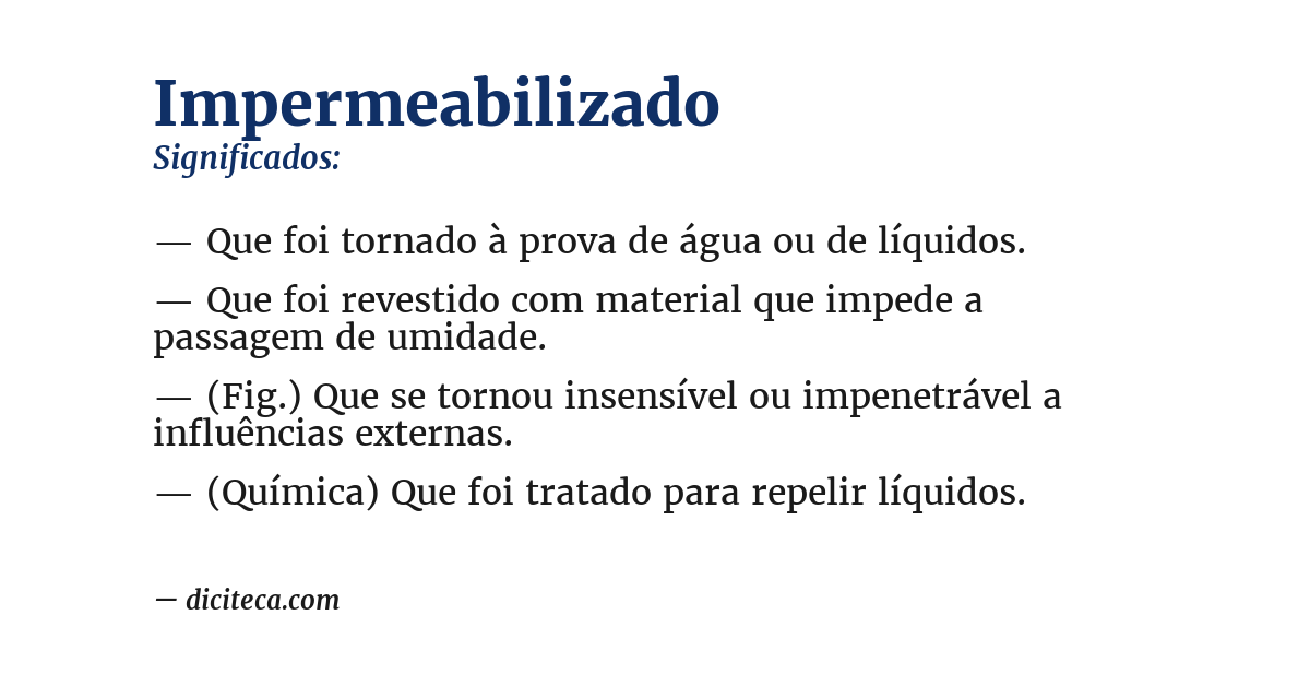 Significado de impermeabilizado