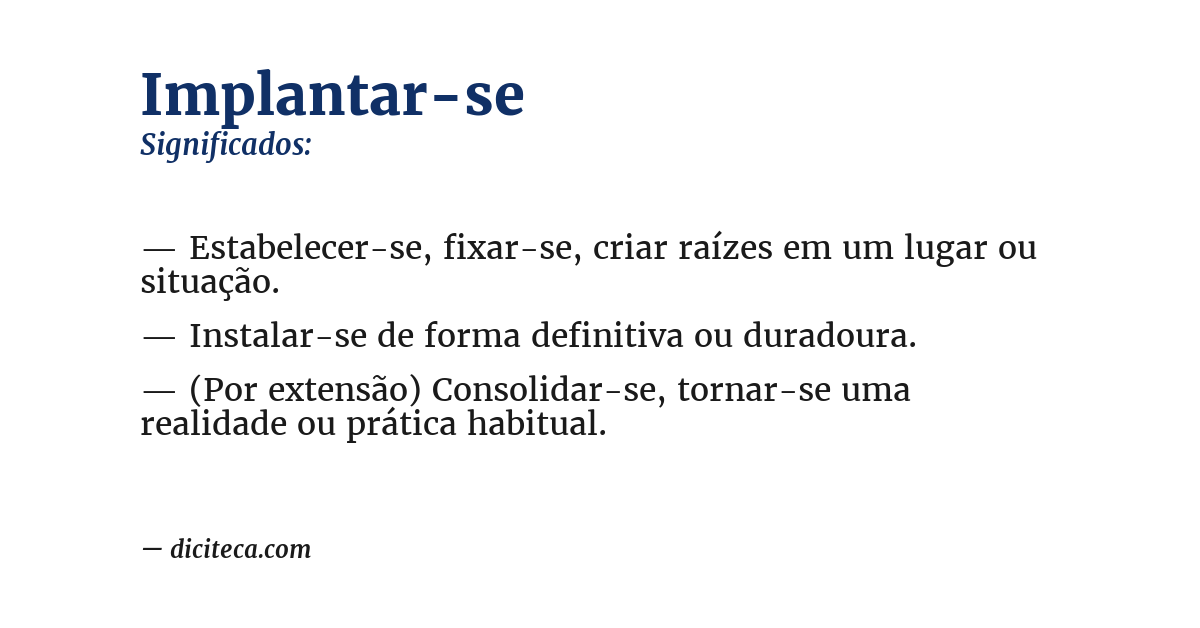 Significado de implantar-se