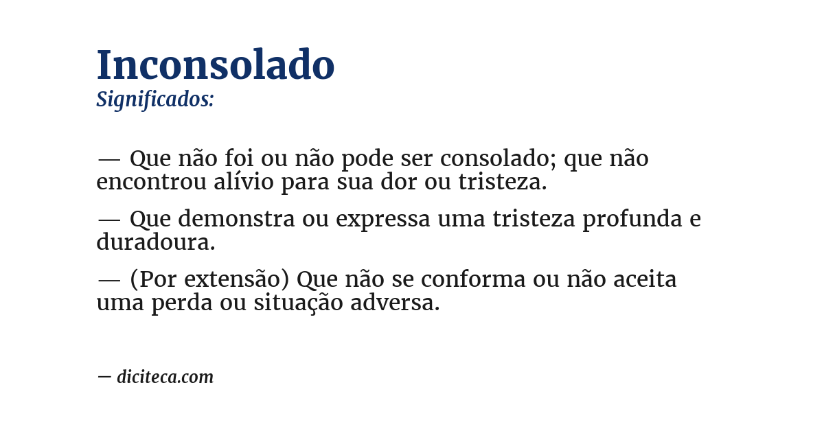 Significado de inconsolado