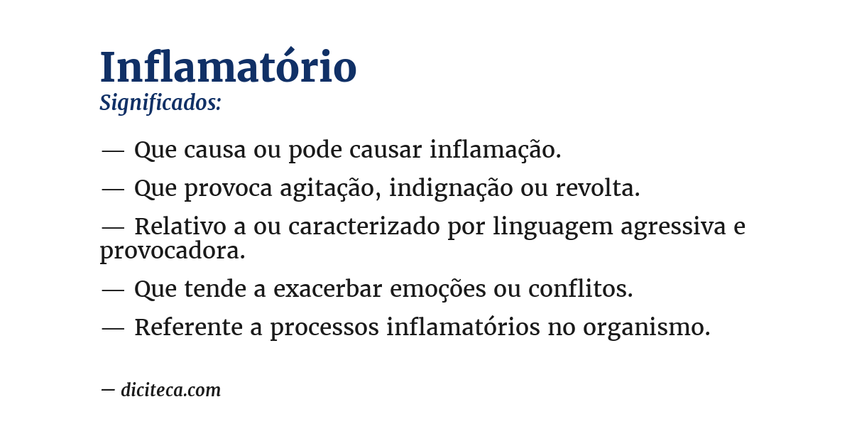 Significado de inflamatório