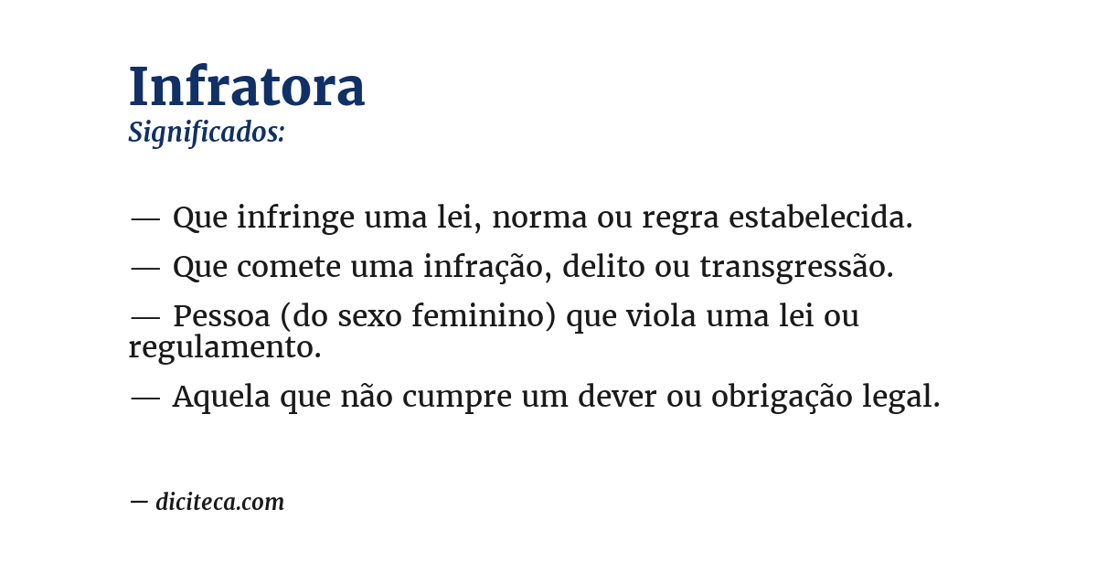 Significado de infratora