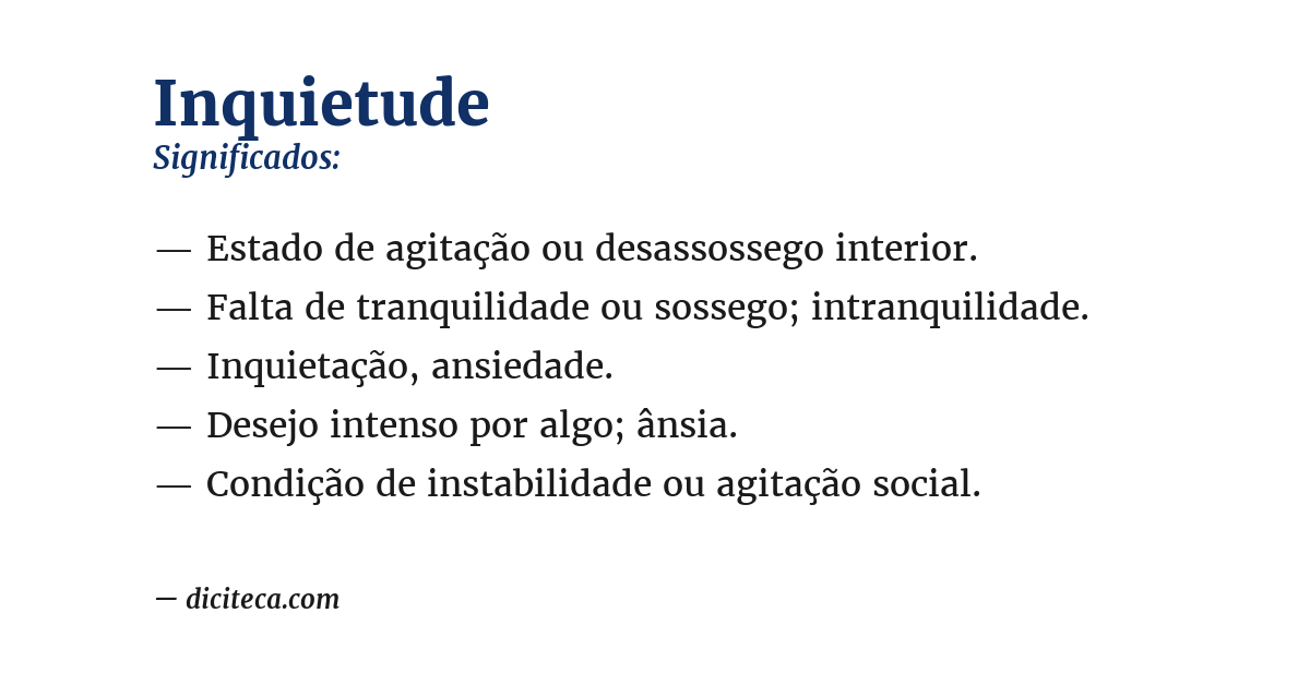 Significado de inquietude