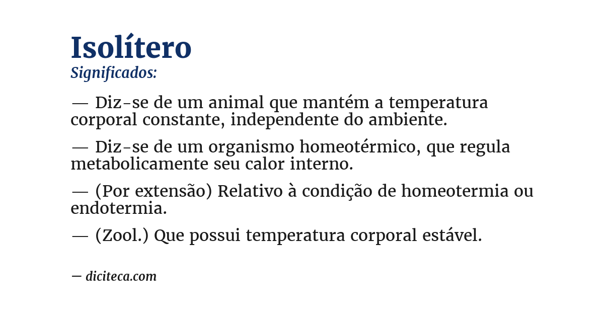 Significado de isolítero