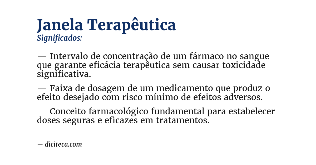 Significado de janela terapêutica