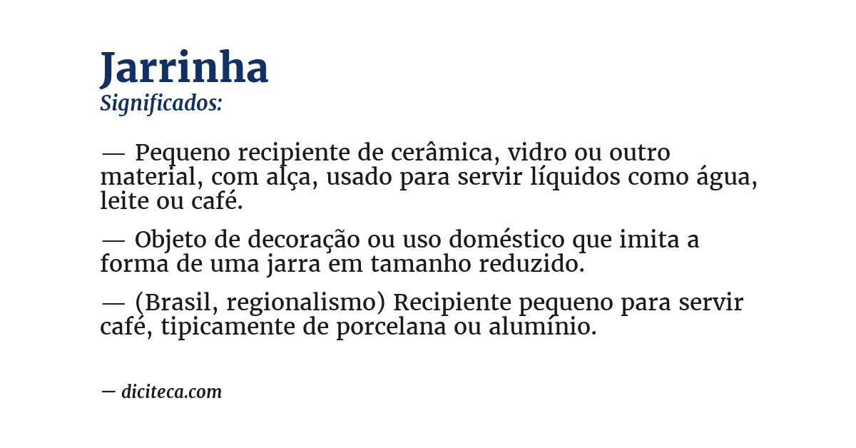 Significado de jarrinha