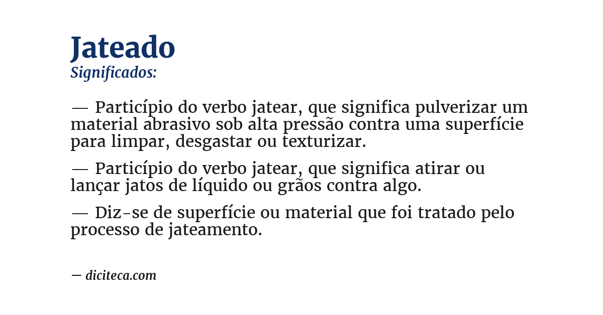 Significado de jateado