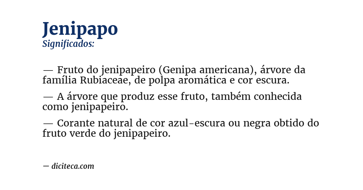 Significado de jenipapo