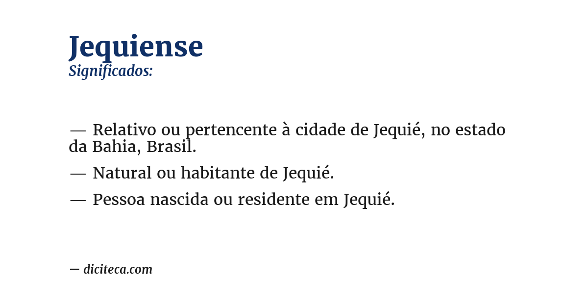 Significado de jequiense