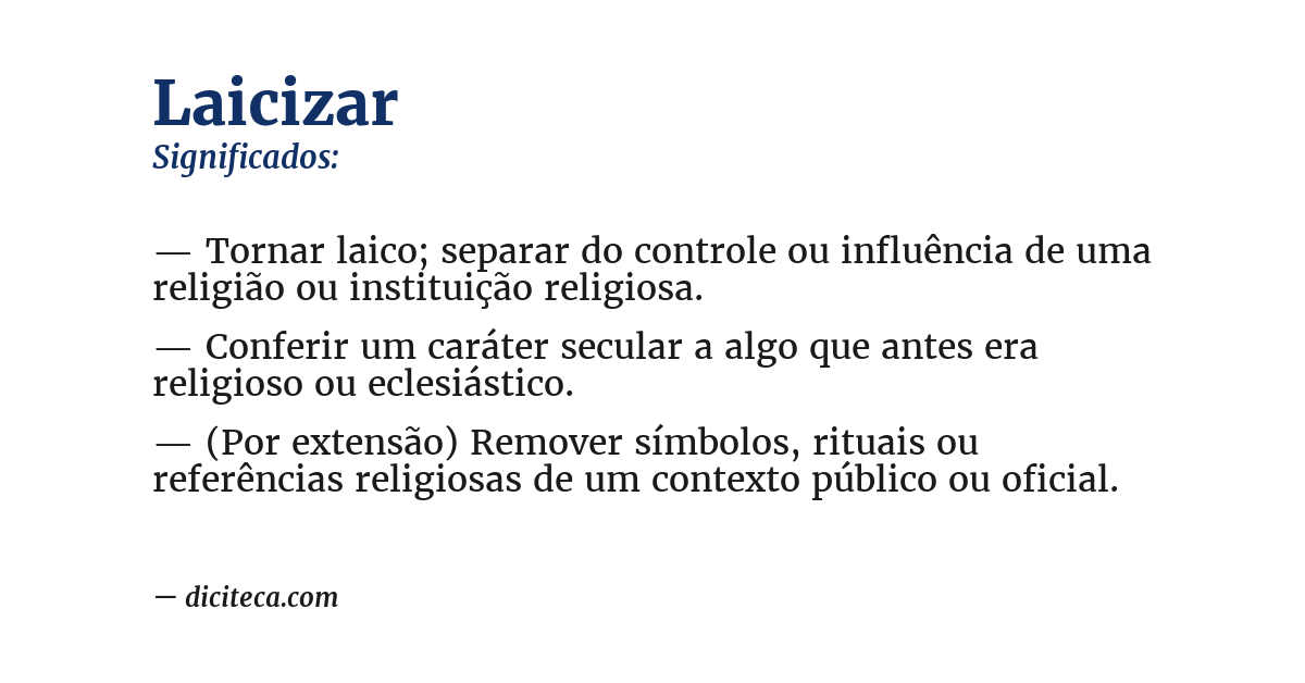 Significado de laicizar