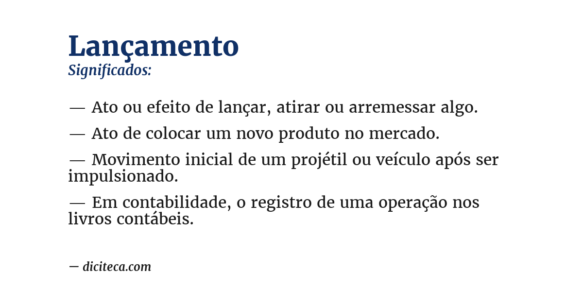 Significado de lançamento