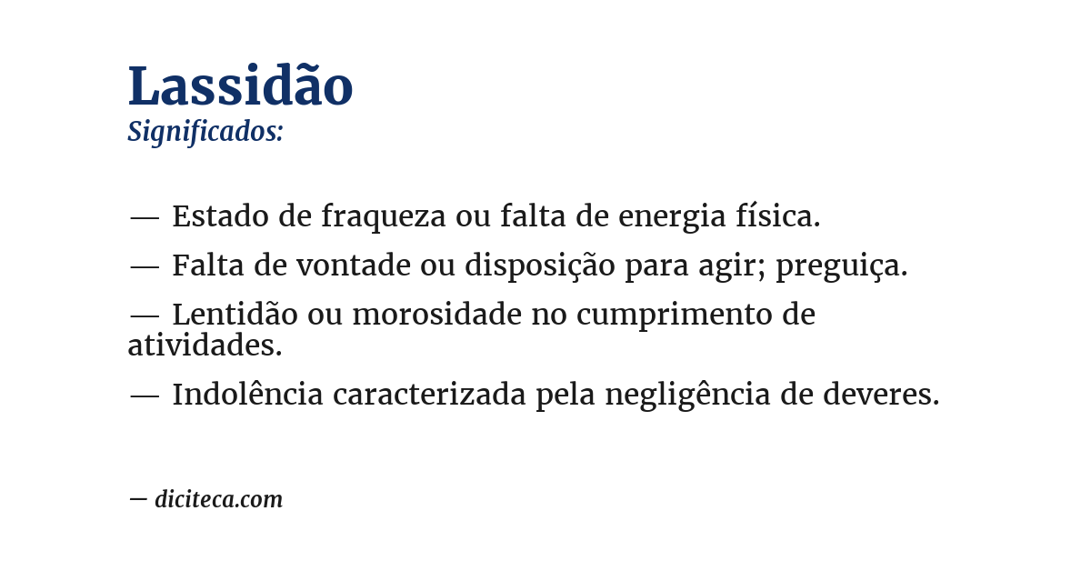 Significado de lassidão