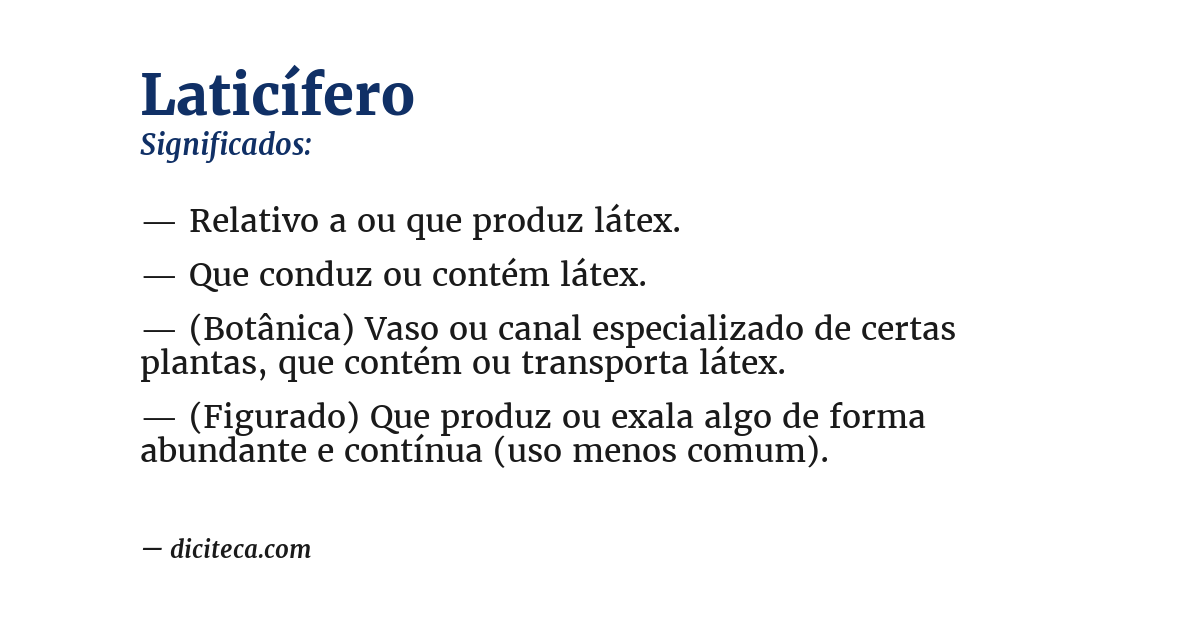 Significado de laticífero