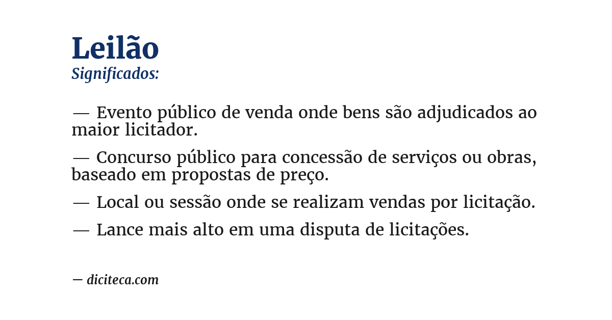 Significado de leilão
