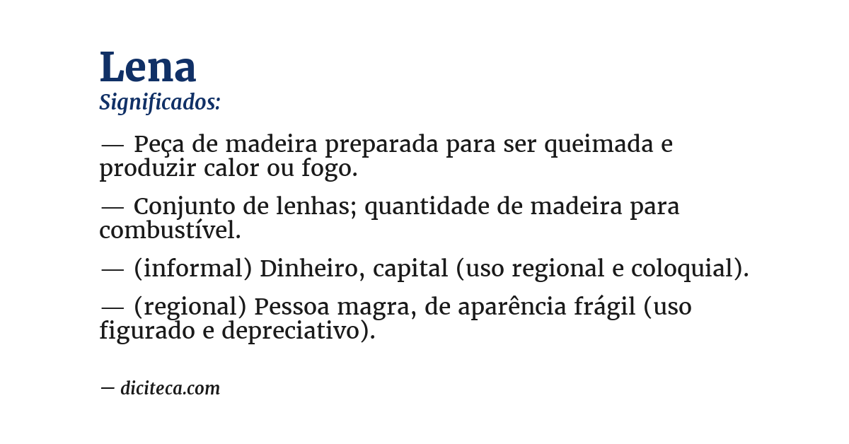 Significado de lena