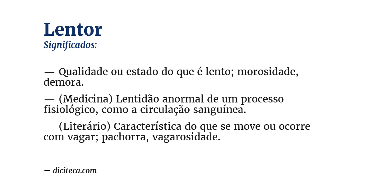 Significado de lentor