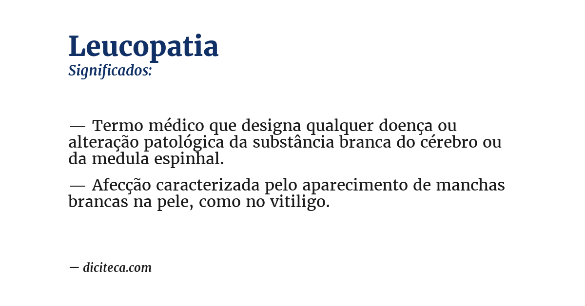 Significado de leucopatia