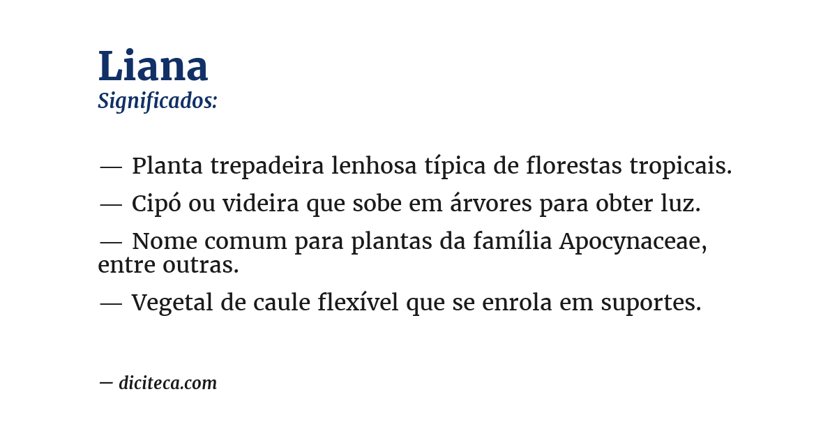 Significado de liana