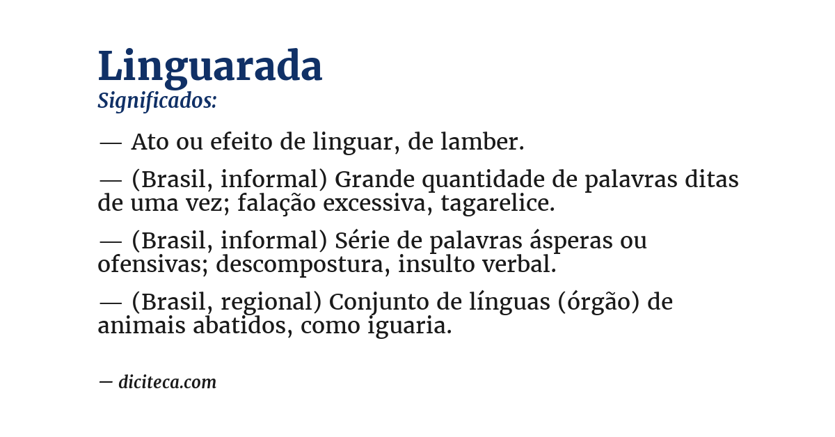 Significado de linguarada