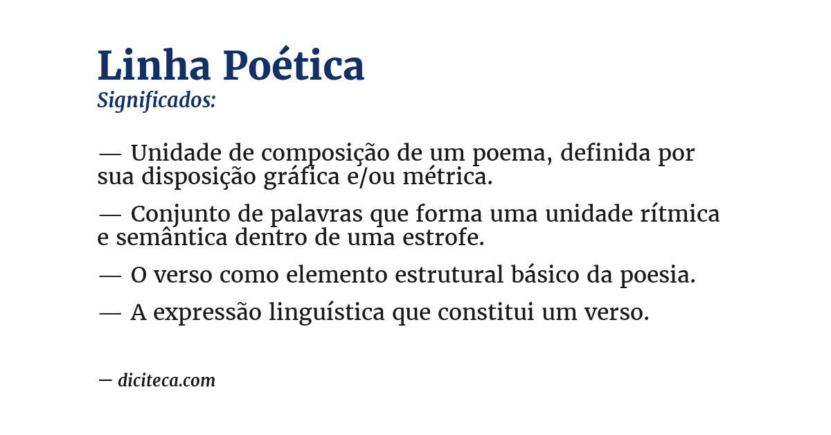 Significado de linha poética