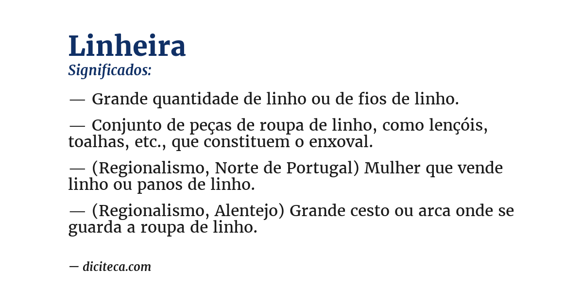 Significado de linheira