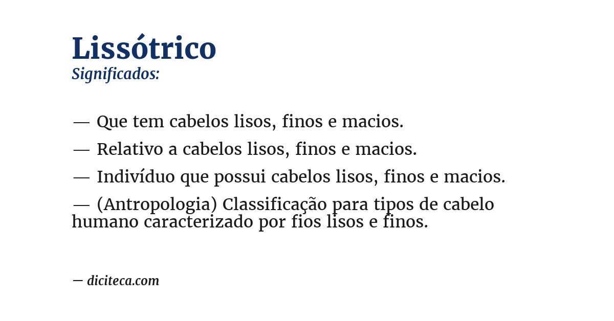 Significado de lissótrico