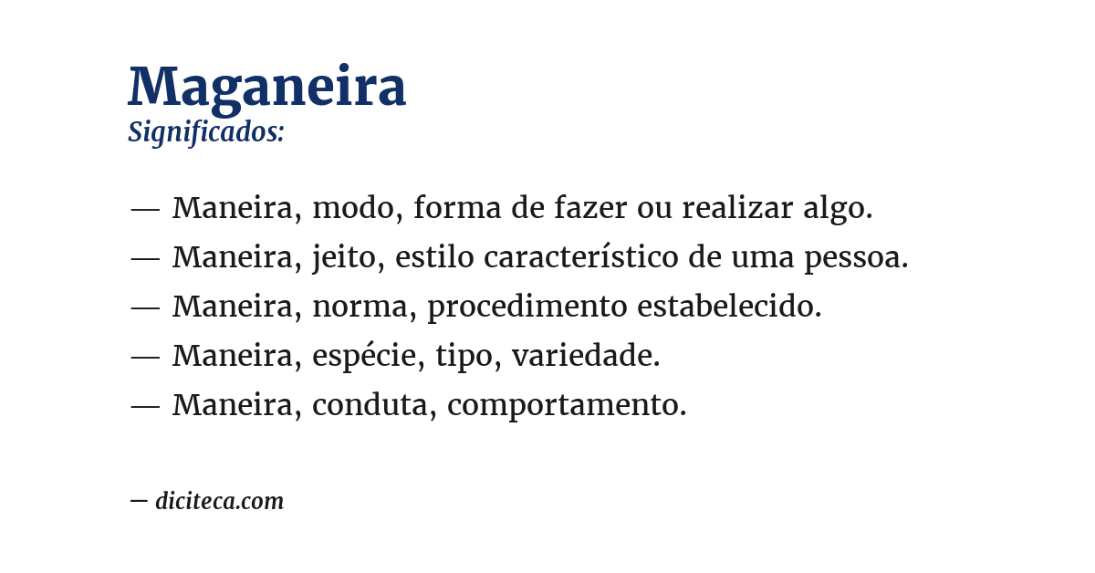 Significado de maganeira