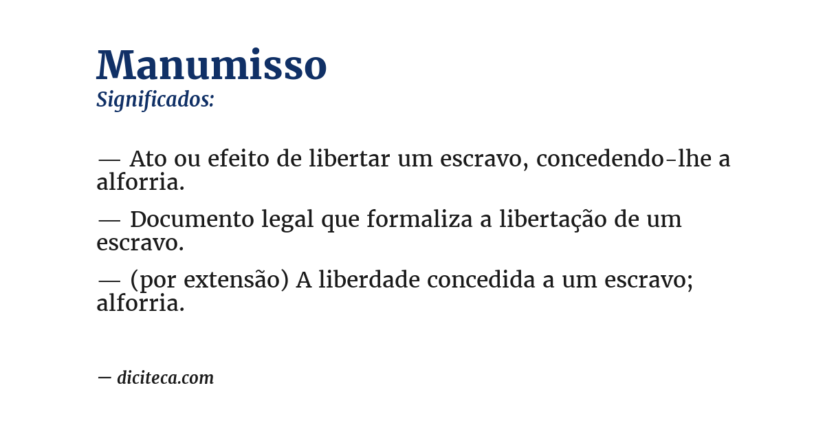 Significado de manumisso